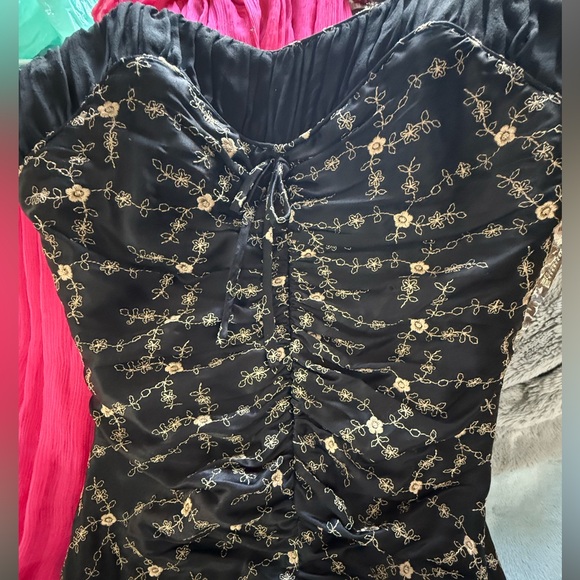 Vintage Betsey Johnson Black n Gold Strapless Formal Dress Size 2 - Picture 5 of 7